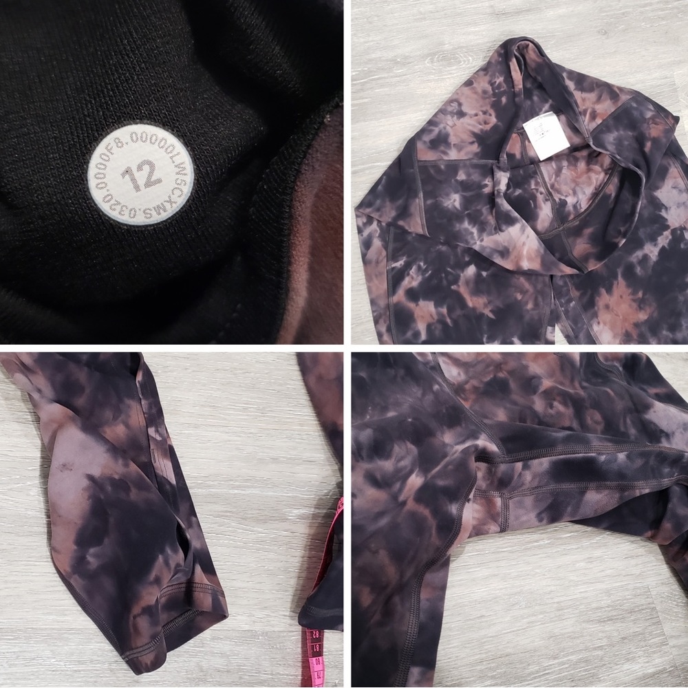 Lululemon Unlimit High-Rise Tight 25" Keyhole Diamond Dye Graphite Grey Pink - Picture 15 of 16